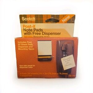 Vintage 1980 Scotch 3x3in Post-it Note Tray Dispenser Desk Or Wall New In Box